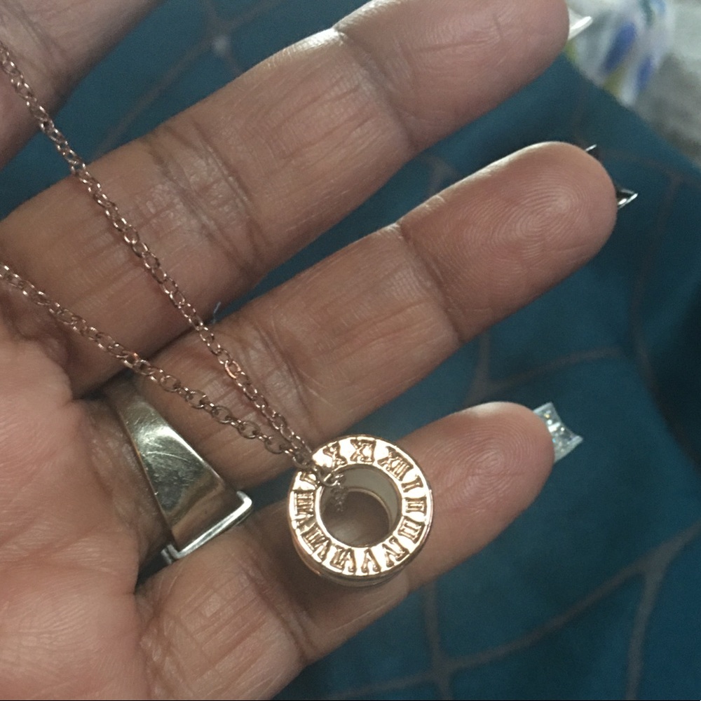 Rose Gold Necklace pin wheel pendant